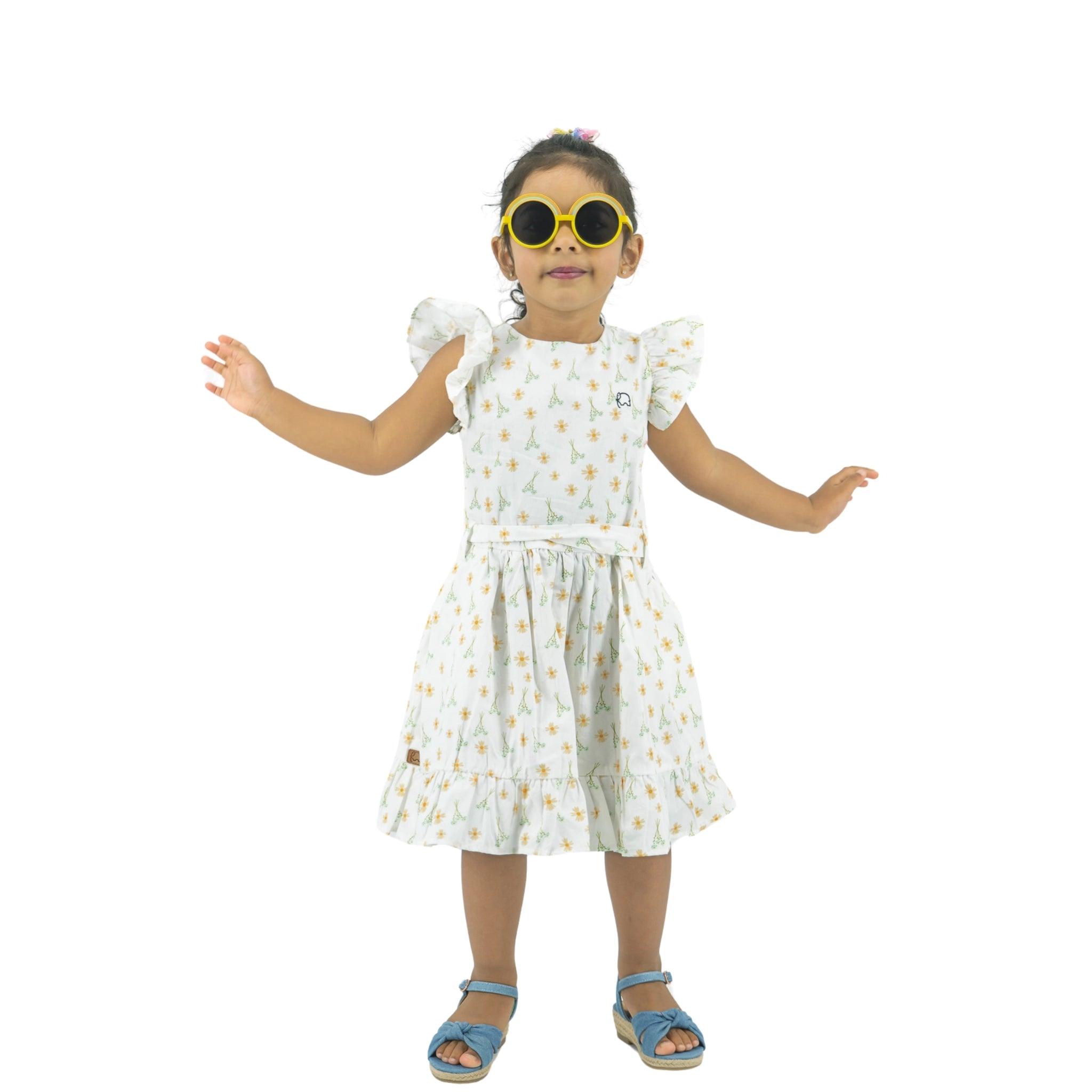 Petite Blossom Cotton Dress in Smoked Pearl - DressKaree