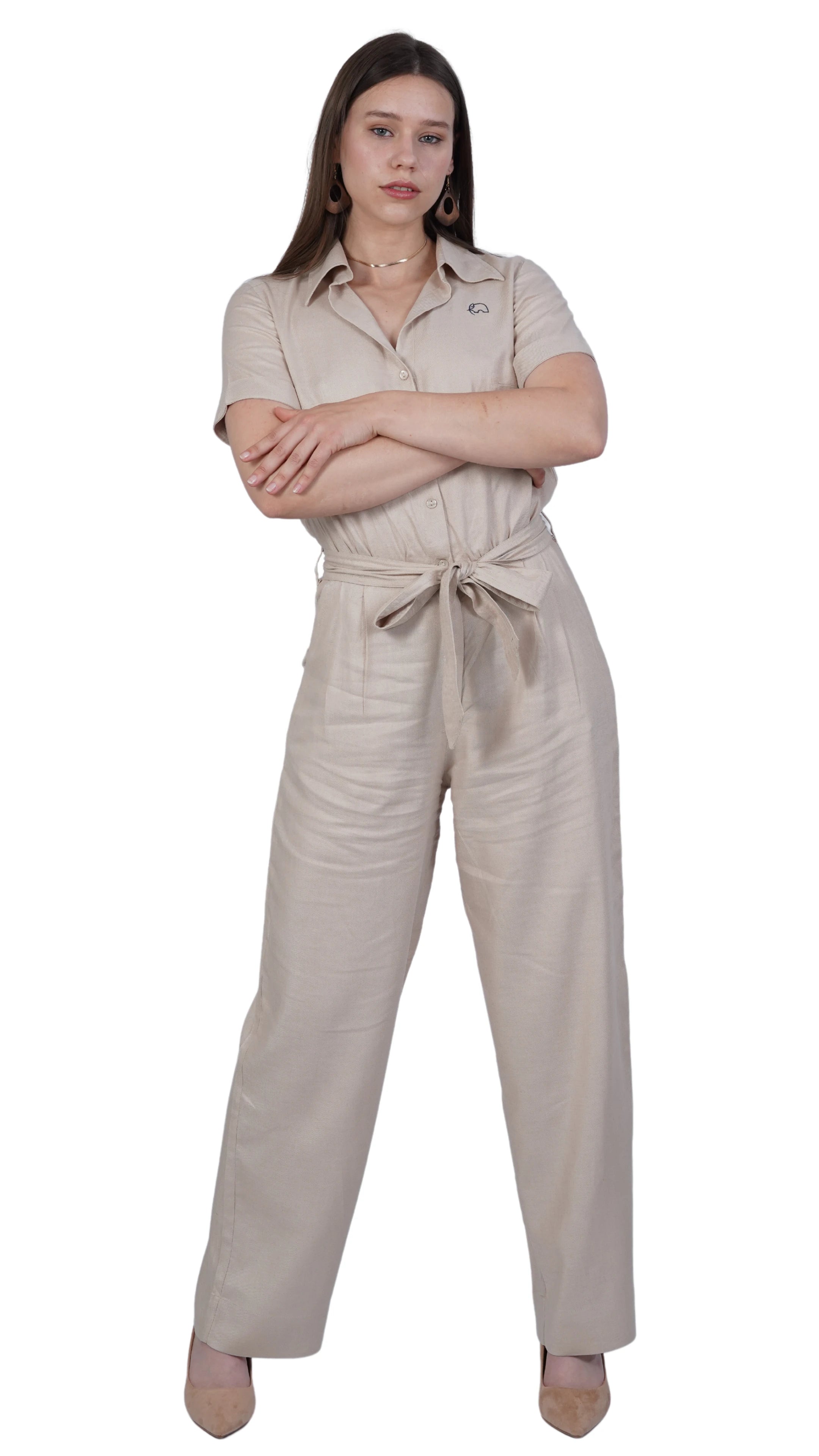 Merino Elegance Viscose Linen Jumpsuit – Timeless Style Linen Jumpsuit for women