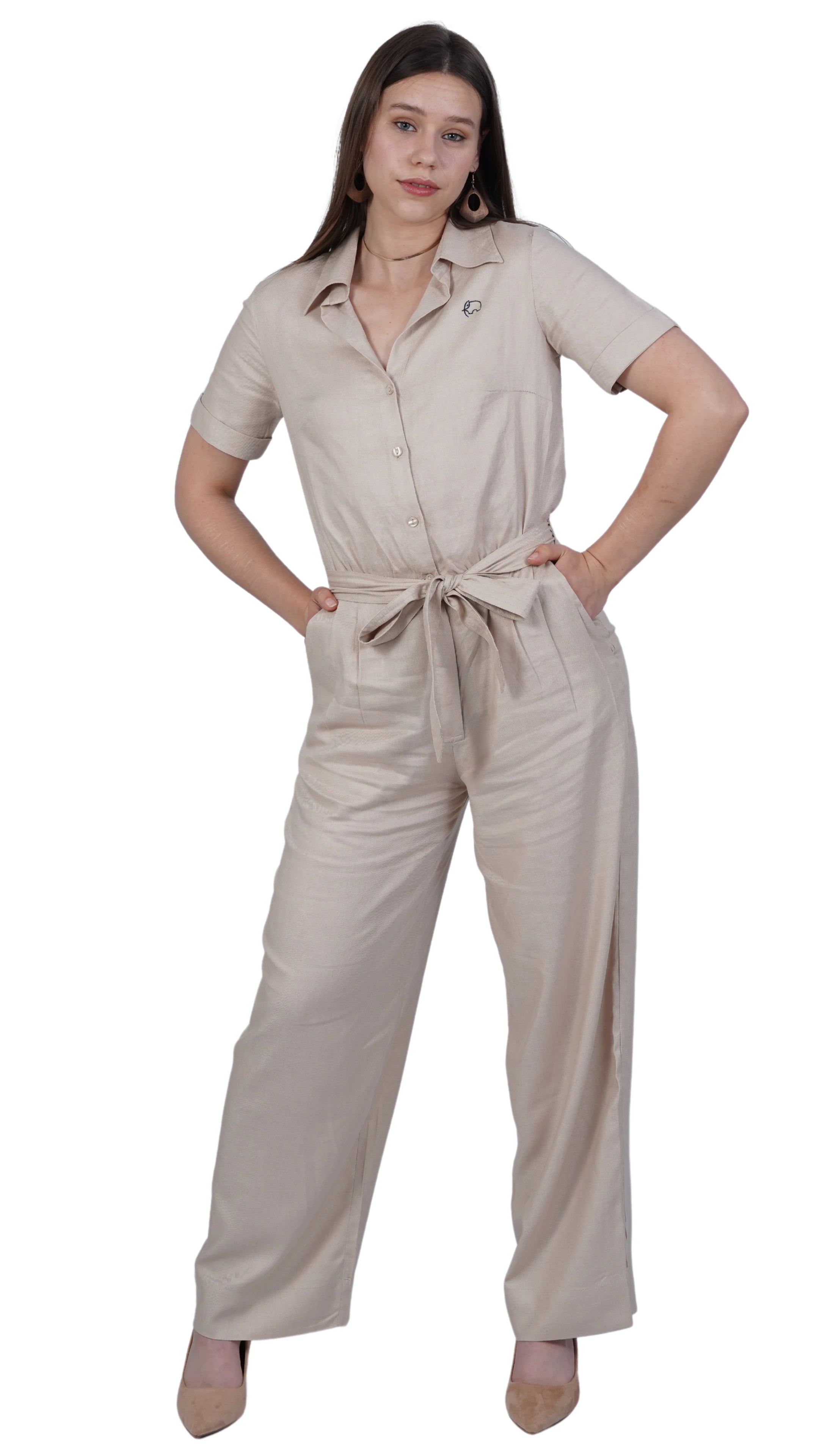 Merino Elegance Viscose Linen Jumpsuit – Timeless Style Linen Jumpsuit for women