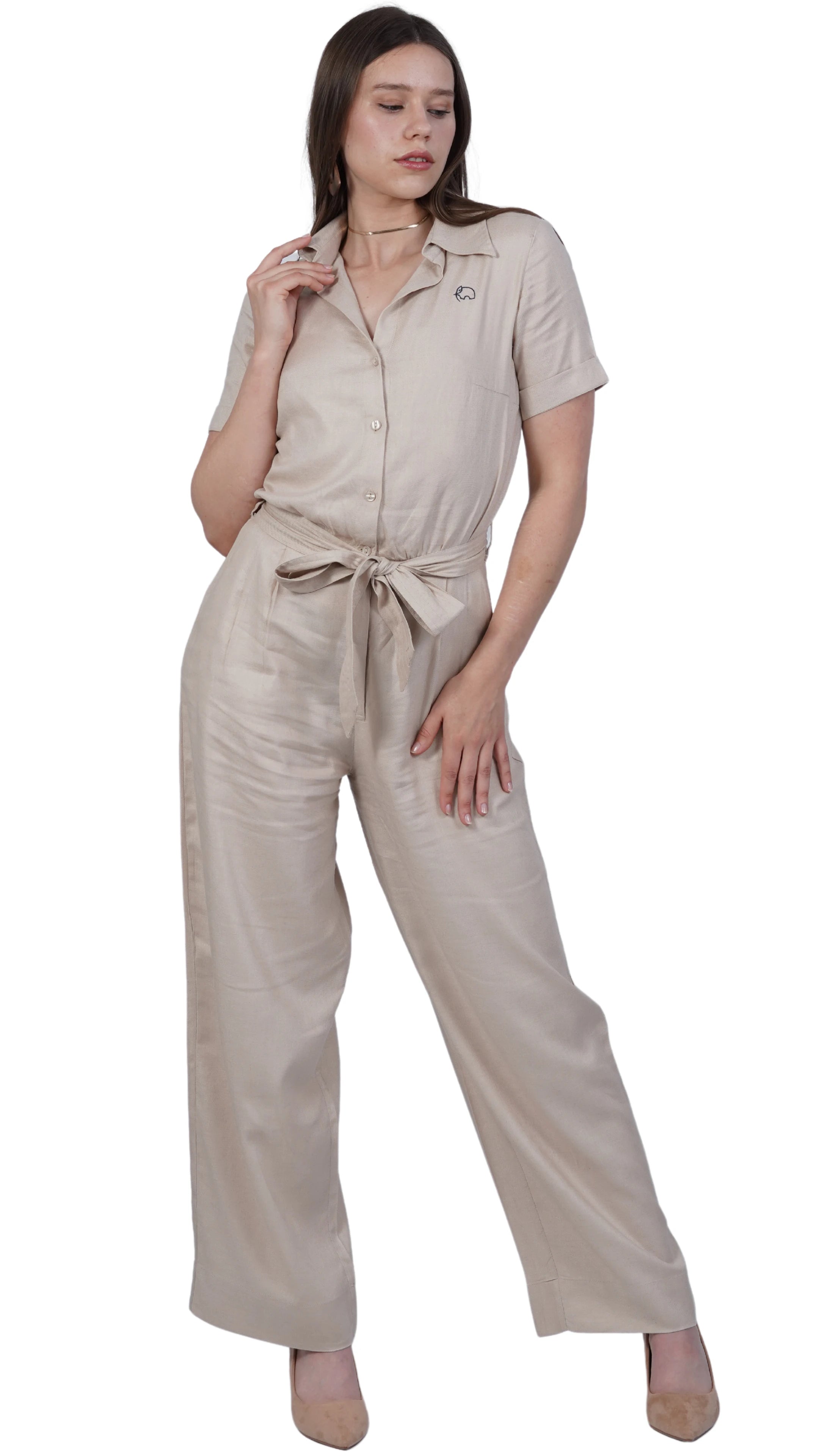 Merino Elegance Viscose Linen Jumpsuit – Timeless Style Linen Jumpsuit for women