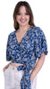 SereneBloom Women's Eco-Friendly Wrap Top - Blue Bliss