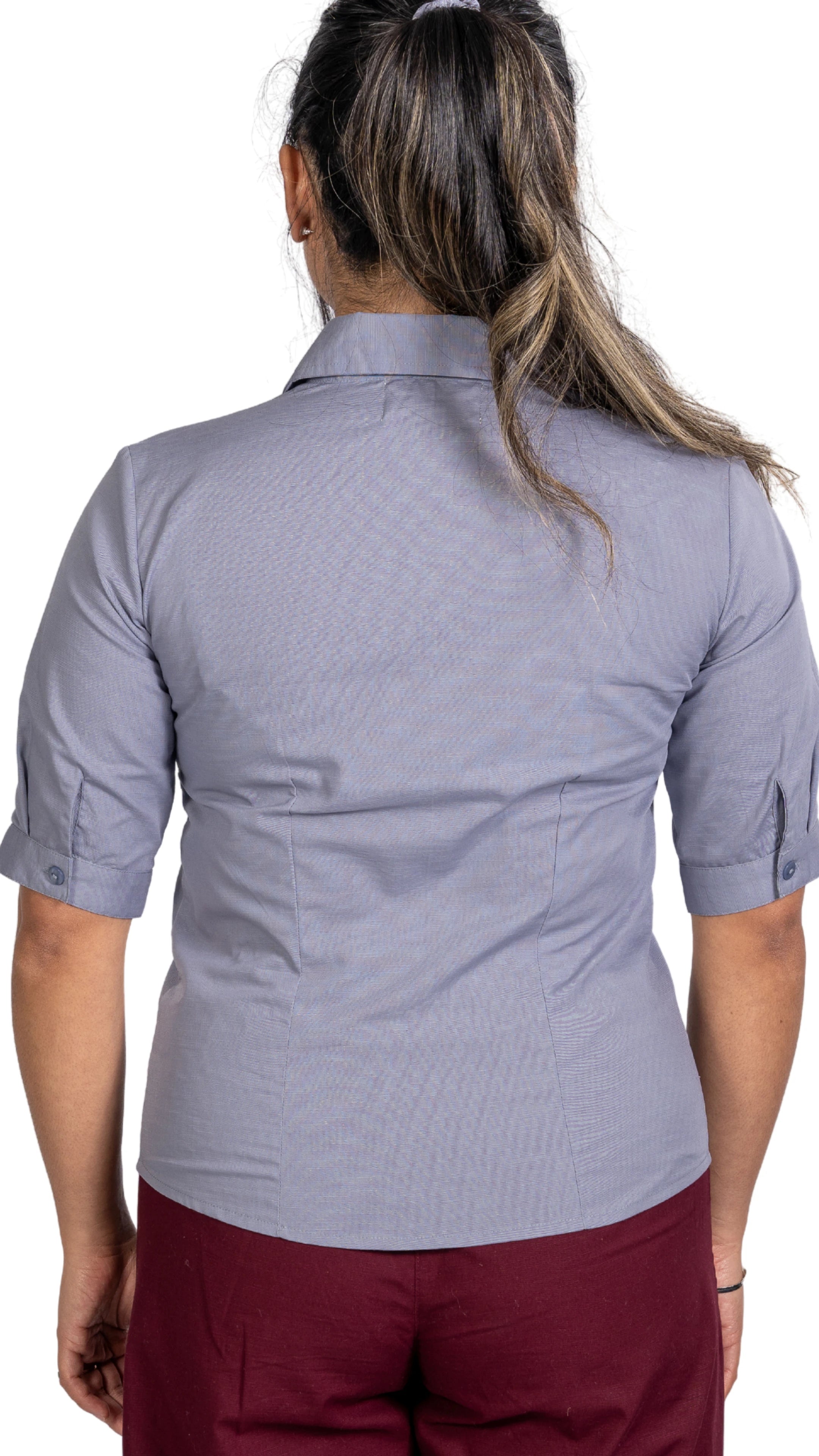 Workwear Chic: Sustainable Grey Mist Linen Shirt