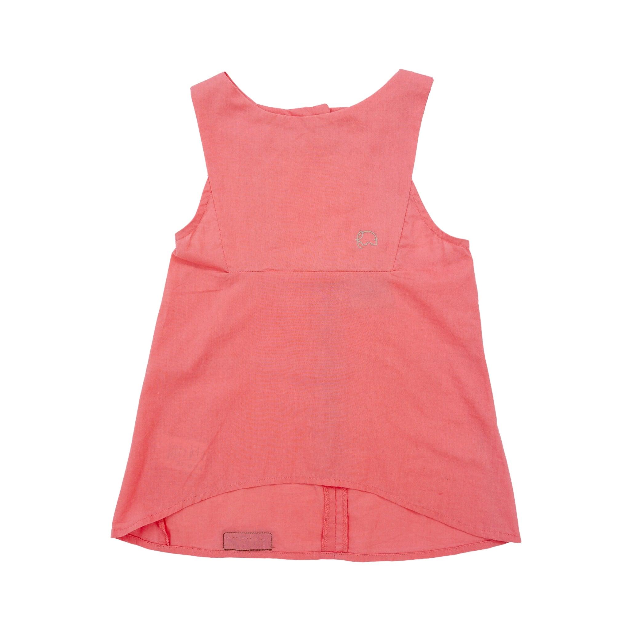 Tea Rose Cotton Bib Neck Top for kids - TopsKaree