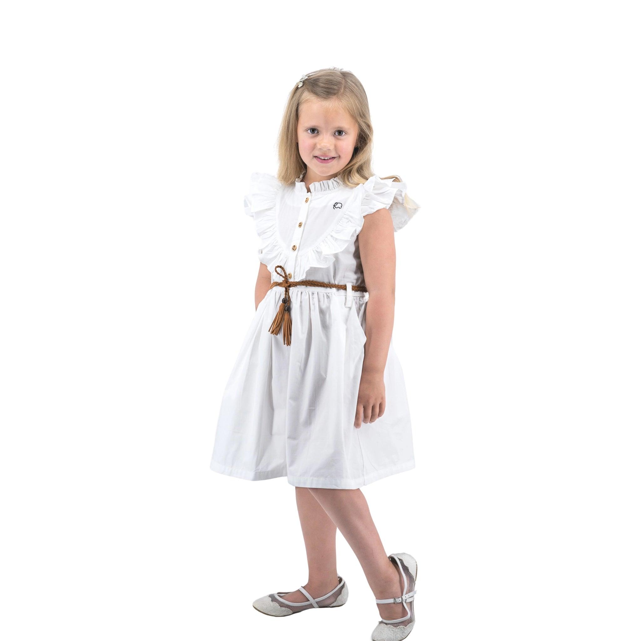 Timeless White Cotton Dress for Children - DressKaree