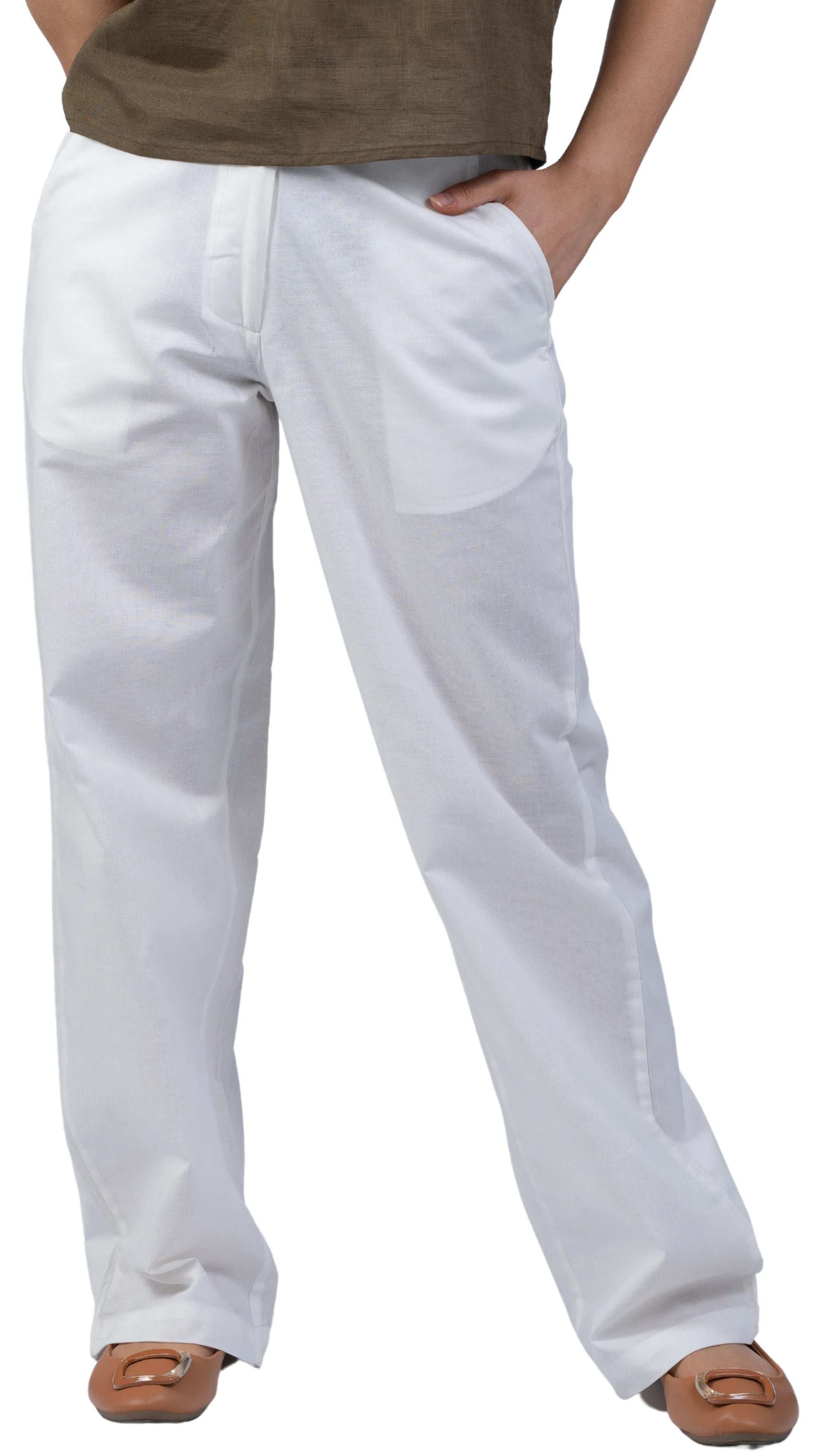 White Whisper Linen Trousers | Sustainable Women’s Trousers | KAREE - TrousersKaree