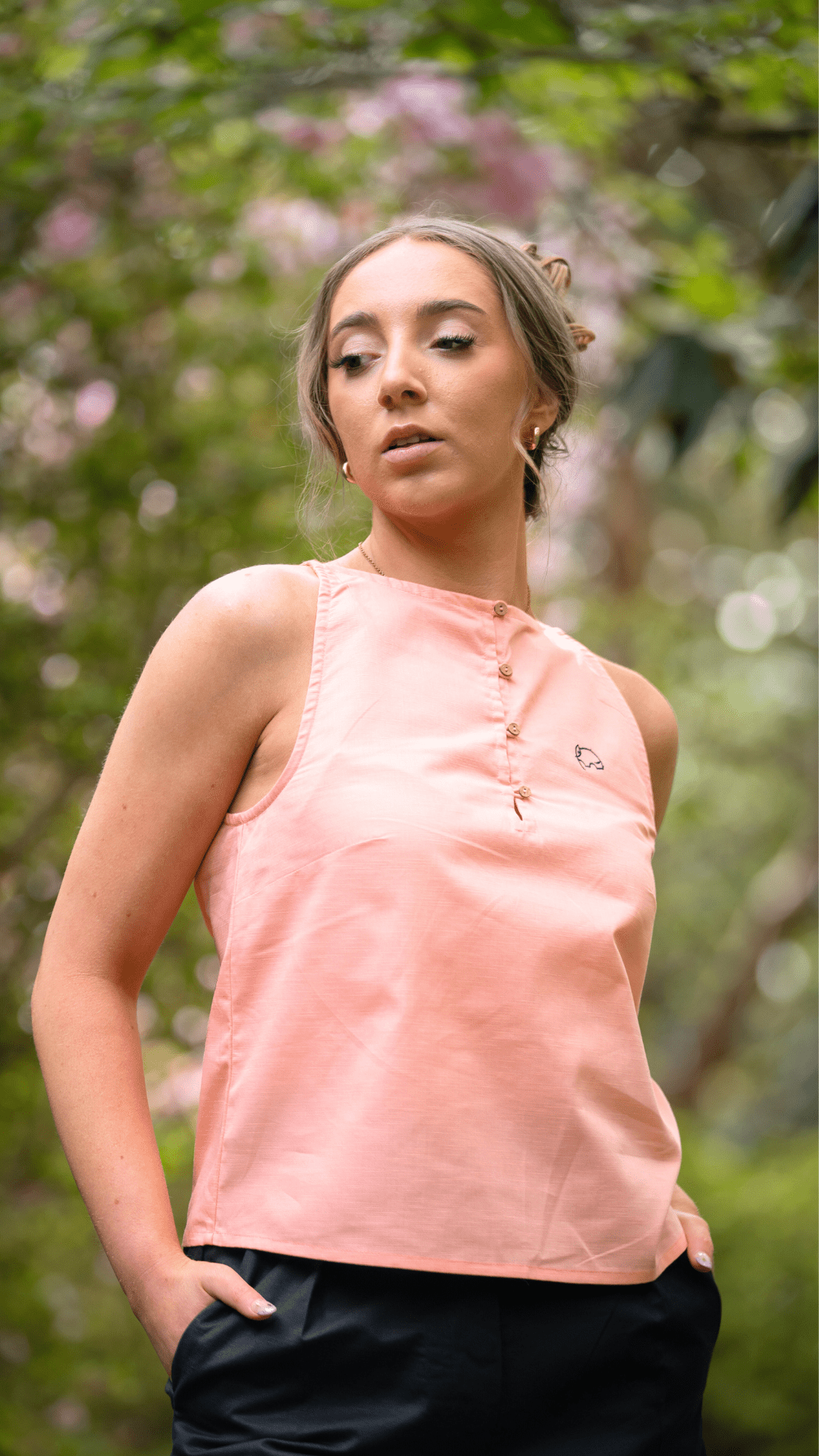 Wild Rose Harmony Halter Cami Top For Women - TopsKaree