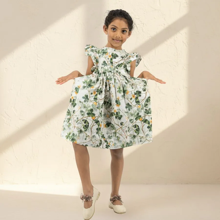 The Botanical Dress in Ivory clover